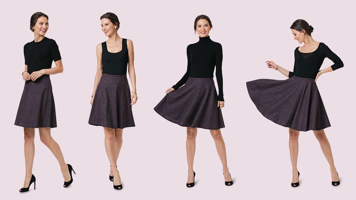 Art of Stylish Pairings: Charms of Umbrella Skirt with Three Top Outfits
